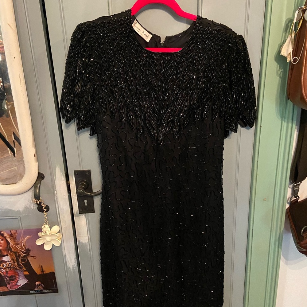 Laurence Kazar Beaded Short-Sleeve Dresses